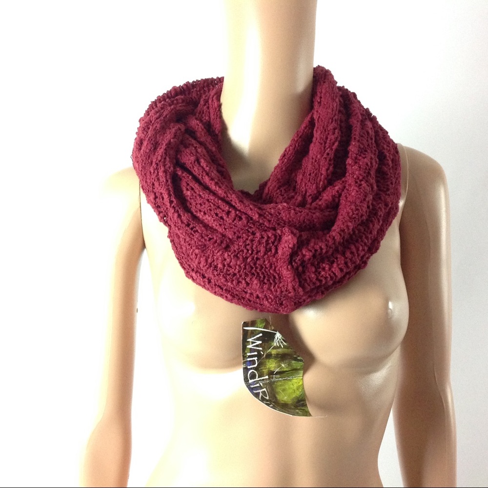 Windiriver Infinity Scarf Knit Burgundy